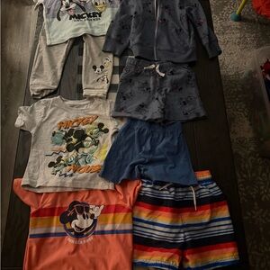 Mickey Mouse boys lot of 4 24 months and 2T outfits like new condition.